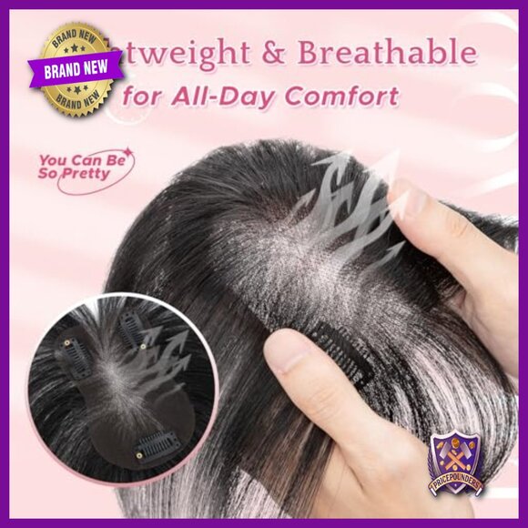 11 Inch Human Hair Topper with Hand-Tied Lace Base for Volume & Coverage main image 6